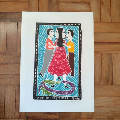 Xilogravura Mestre J Borges G - A Mulher Misteriosa