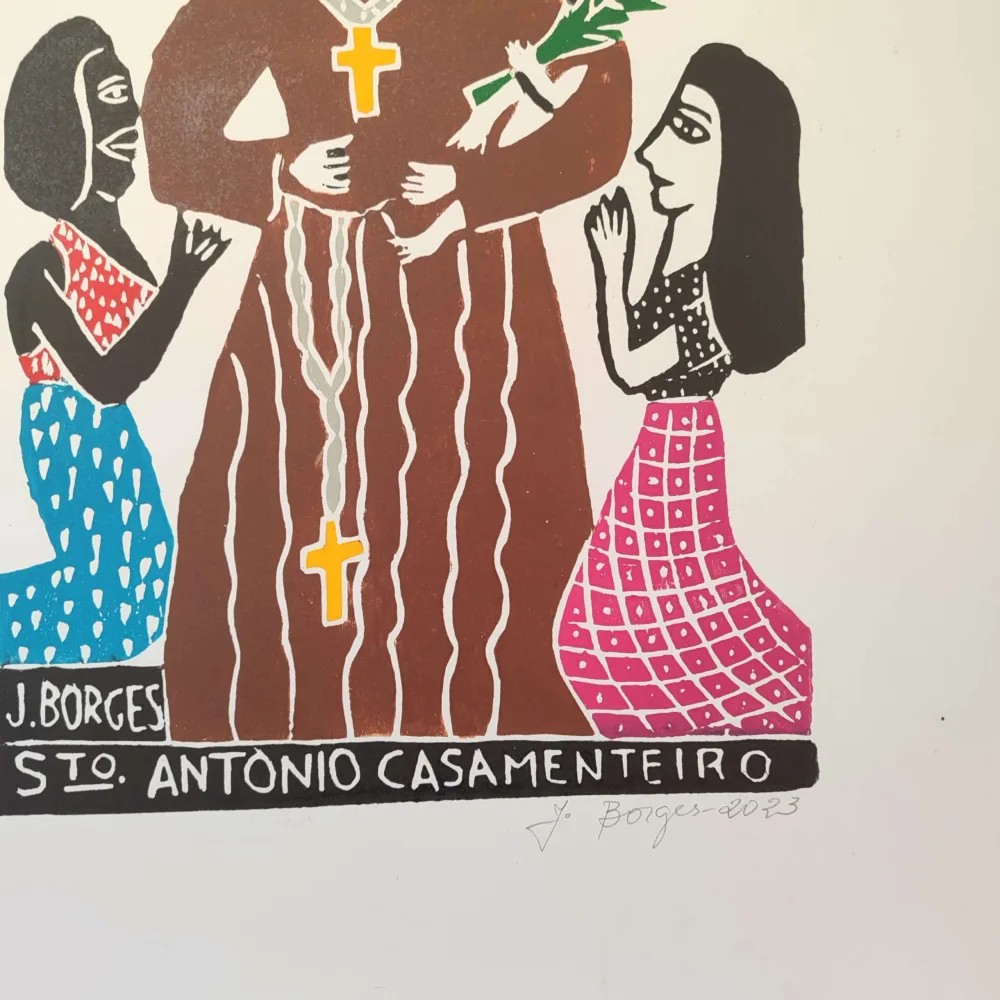 Xilogravura Mestre J Borges G - Sto Antônio Casamenteiro - Imagem 3