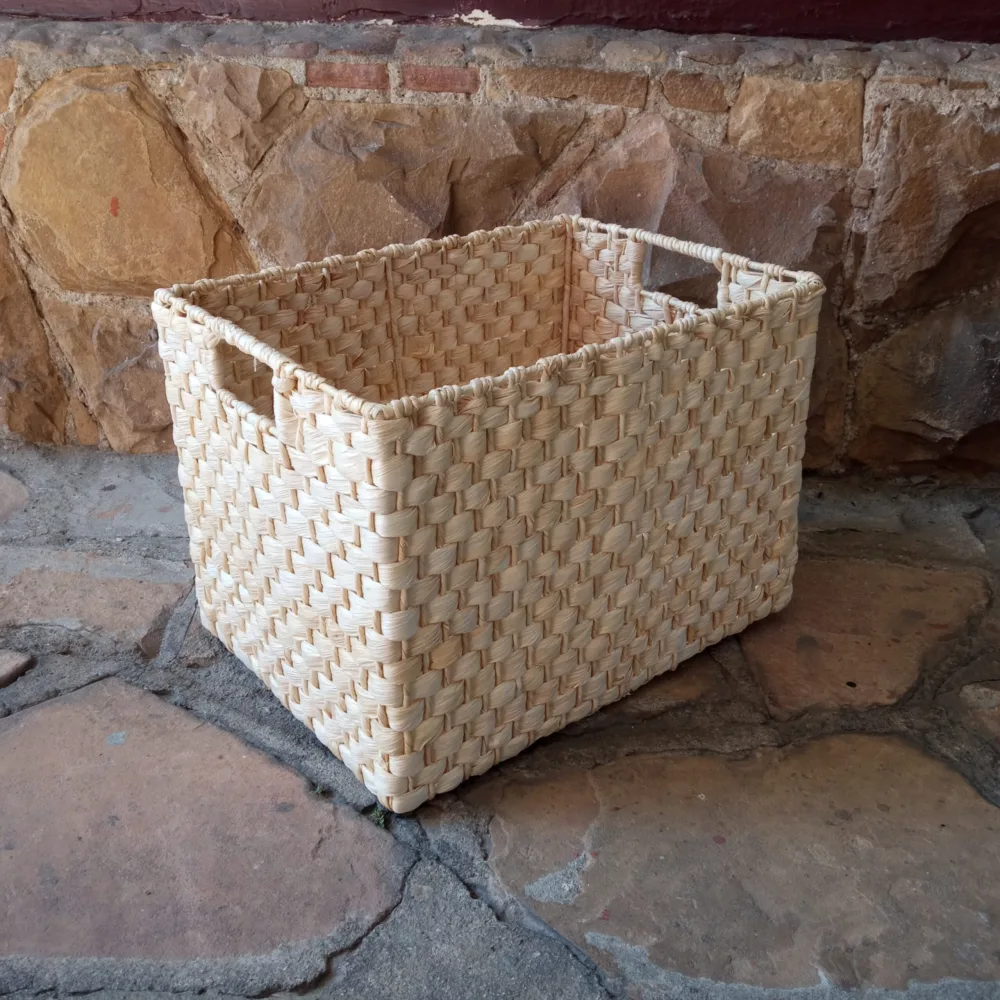 Cesta organizadora com puxadores - Palha de Milho - Natural - Imagem 3