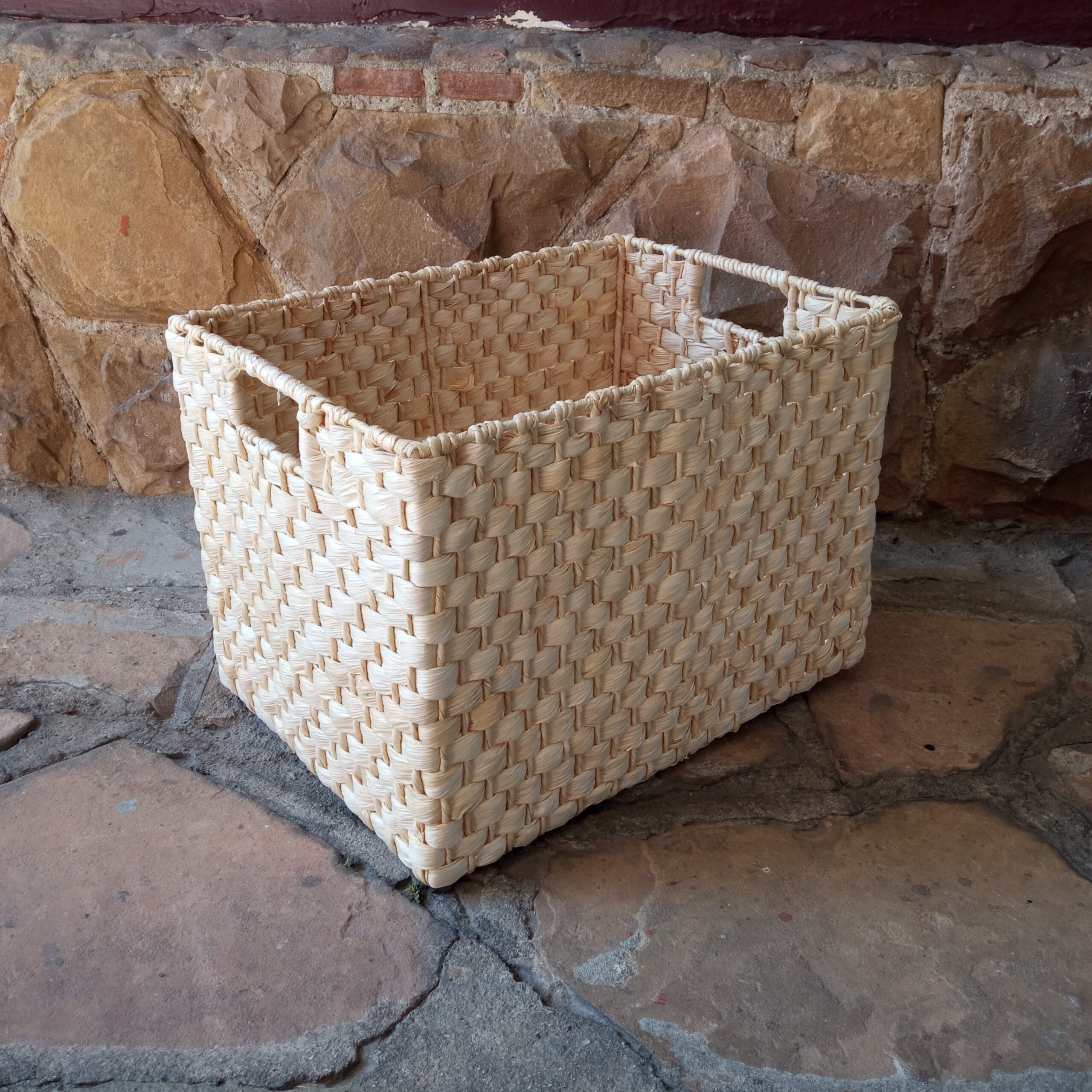 Cesta organizadora com puxadores - Palha de Milho - Natural - Imagem 3