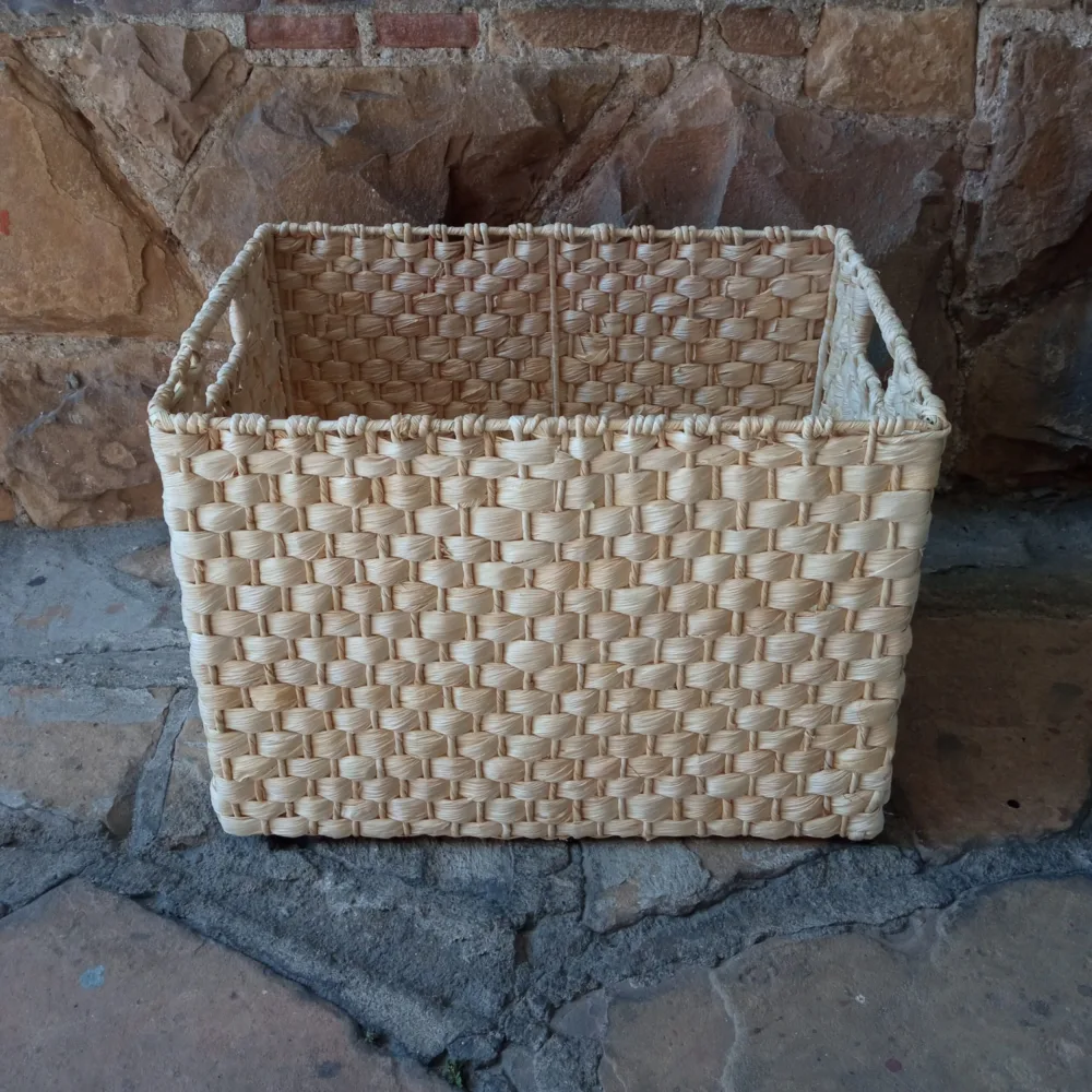 Cesta organizadora com puxadores - Palha de Milho - Natural - Imagem 5