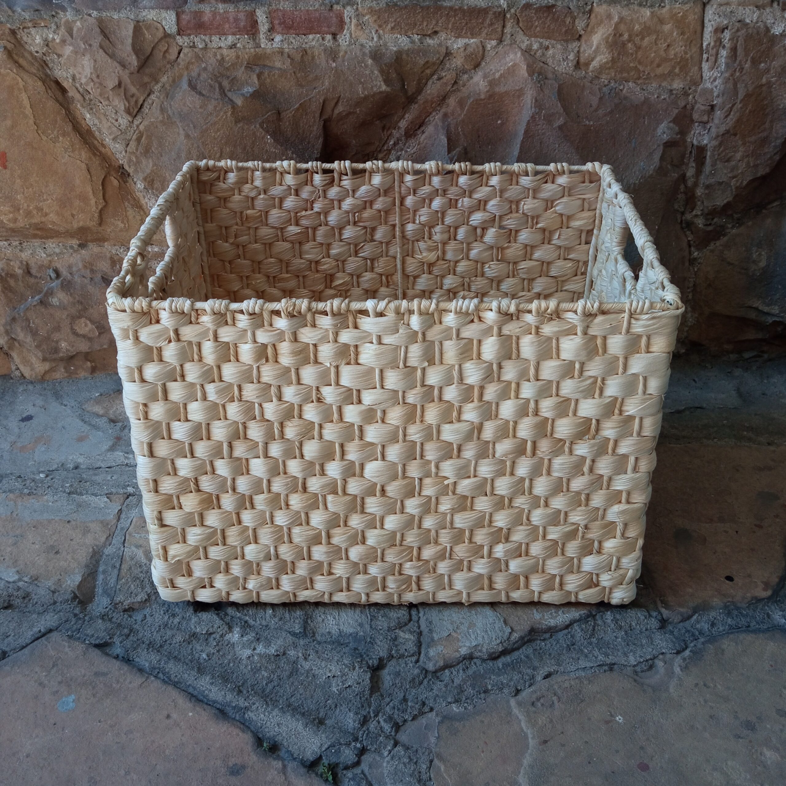 Cesta organizadora com puxadores - Palha de Milho - Natural - Imagem 5