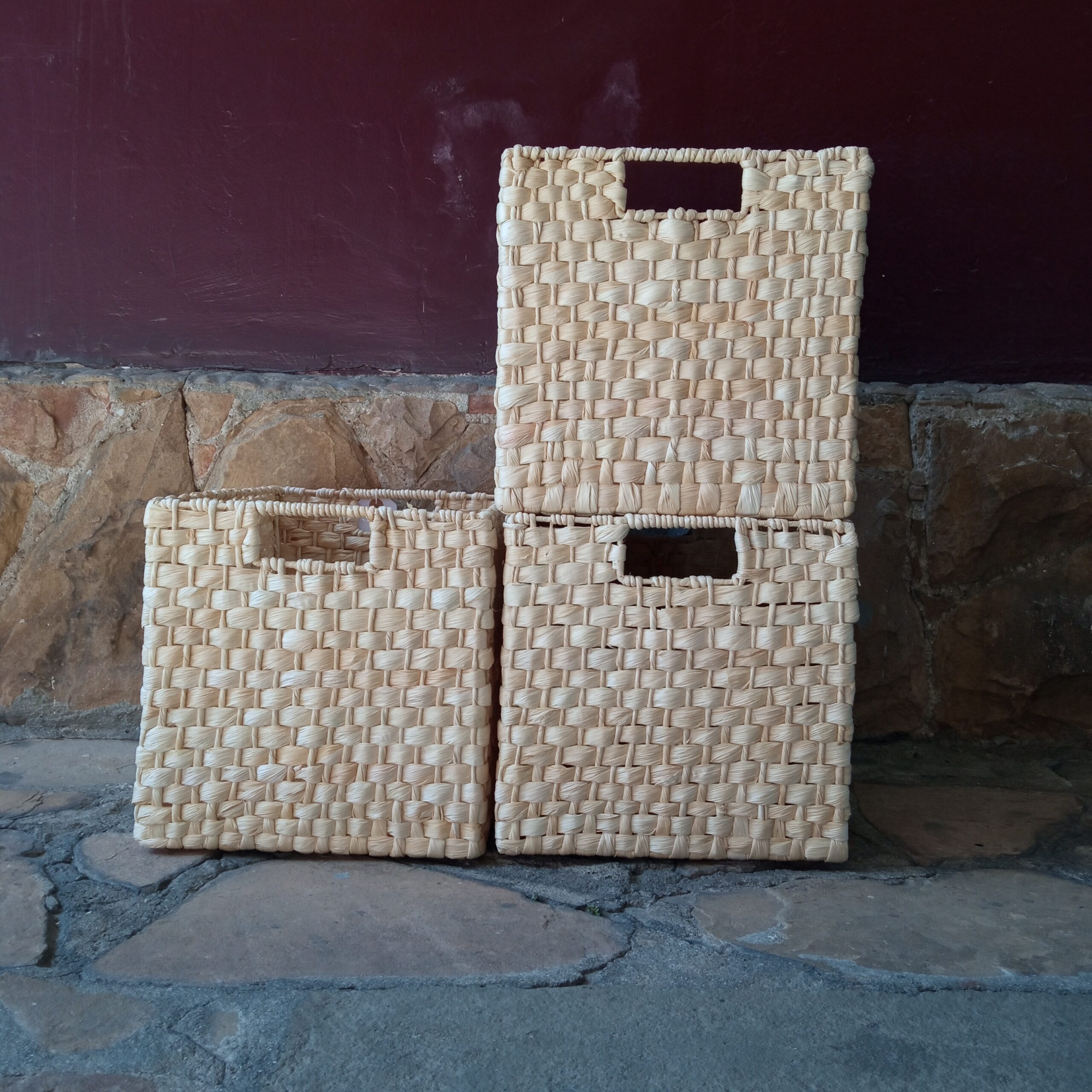 Cesta organizadora com puxadores - Palha de Milho - Natural - Imagem 6