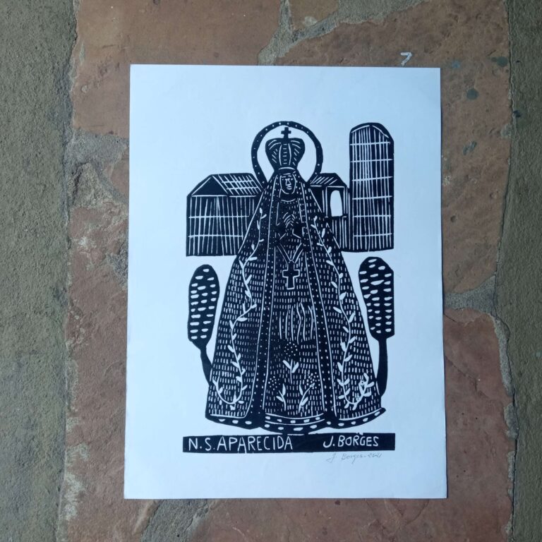 Xilogravura Mestre J Borges G - Nossa Senhora Aparecida