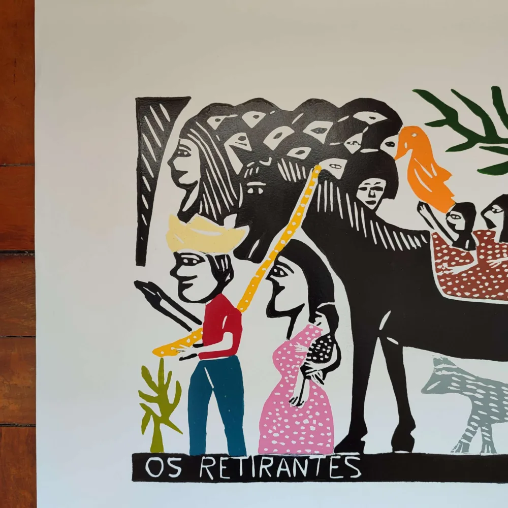 Xilogravura Mestre J Borges G - Os Retirantes - Imagem 2