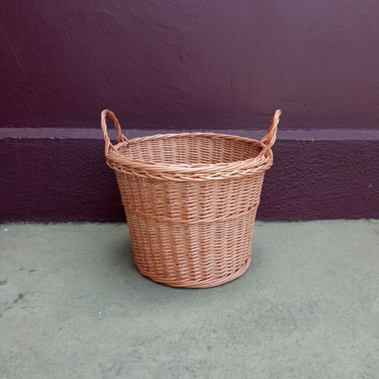 Cesta Lenha Redonda Alta - Vime Inteiro - P