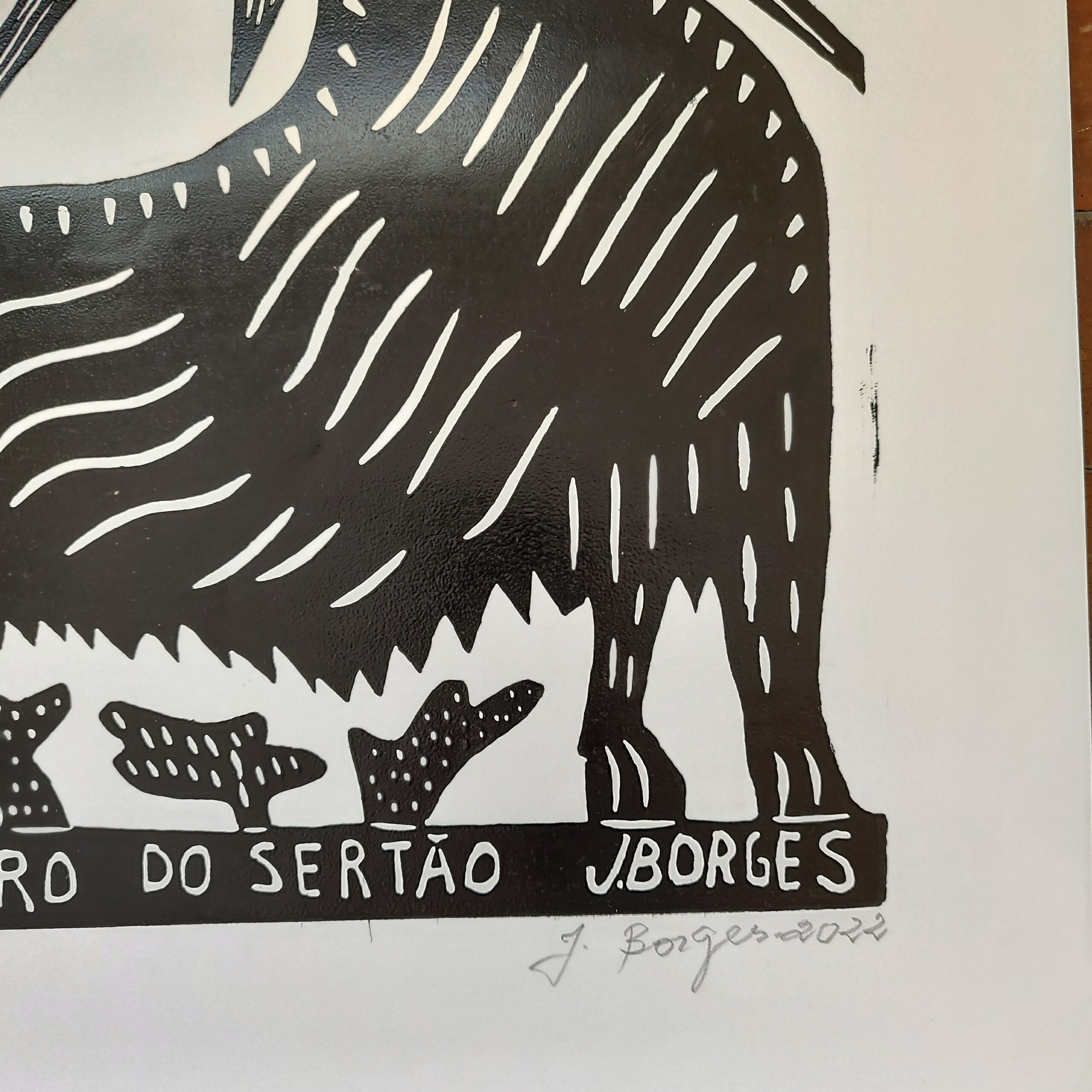 Xilogravura Mestre J Borges G - O Monstro do Sertão - Imagem 3