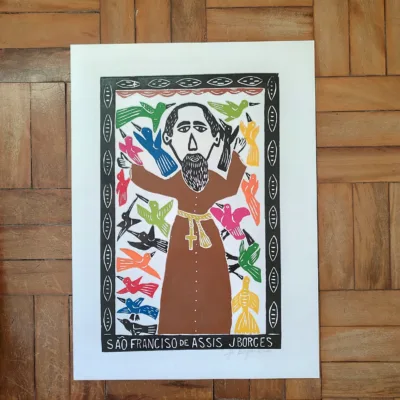 Xilogravura Mestre J Borges G - São Francisco