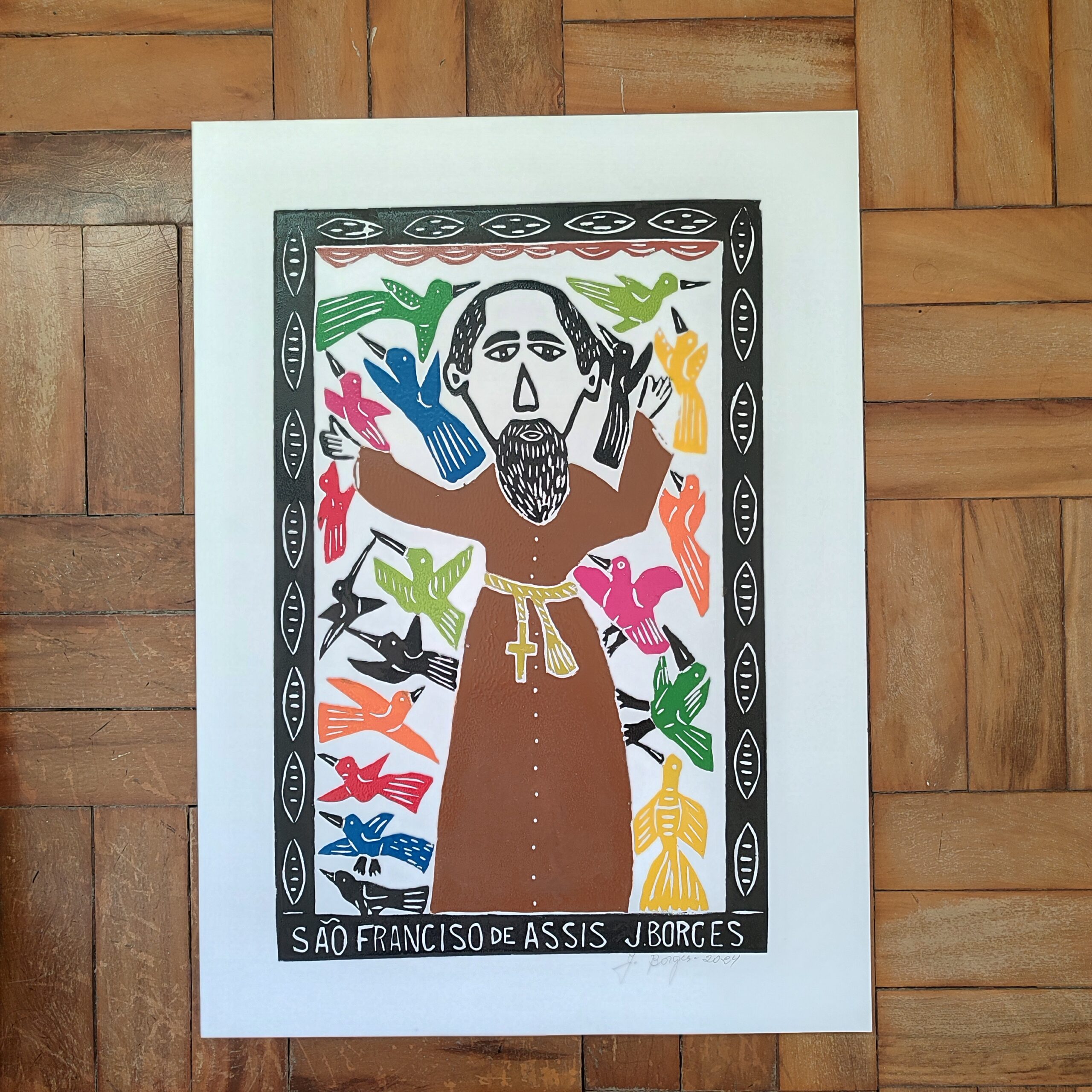 Xilogravura Mestre J Borges G - São Francisco