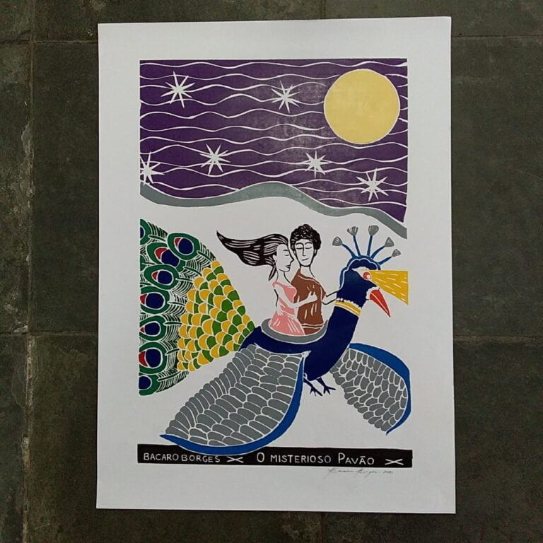 Xilogravura Bacaro Borges G - O Misterioso Pavão
