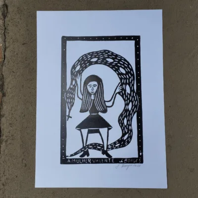 Xilogravura Mestre J Borges G - A Mulher Valente