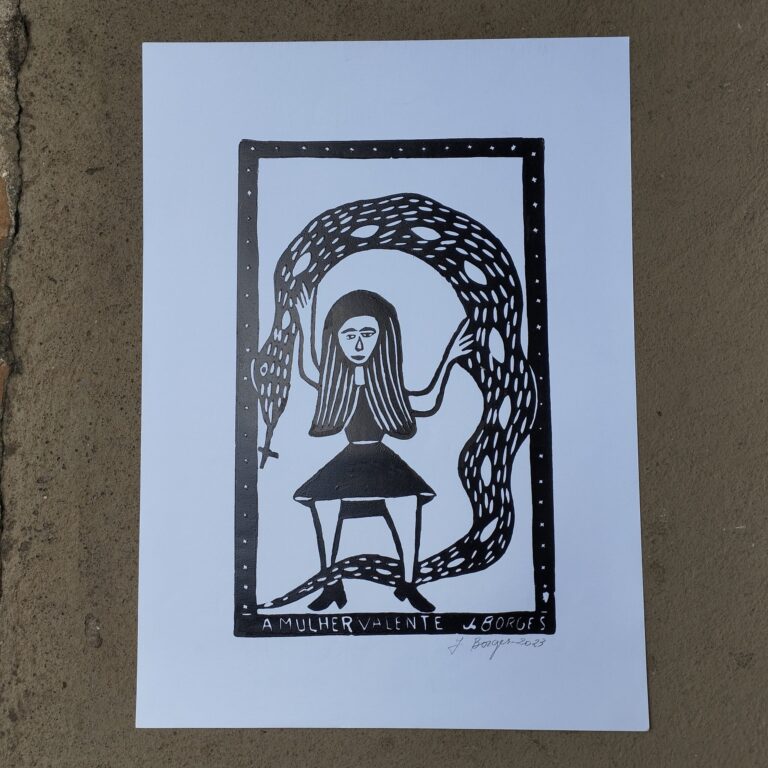 Xilogravura Mestre J Borges G - A Mulher Valente