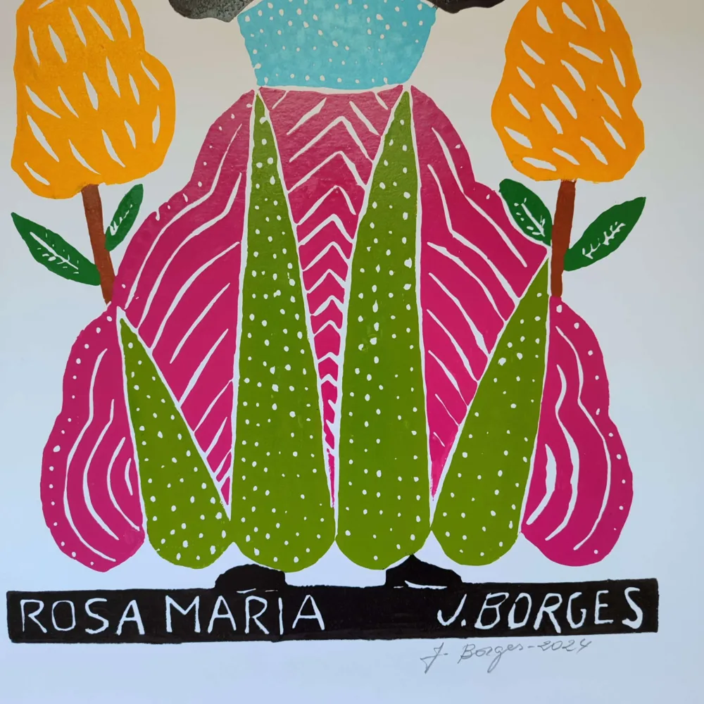 Xilogravura Mestre J Borges G - Rosa Maria - Imagem 2