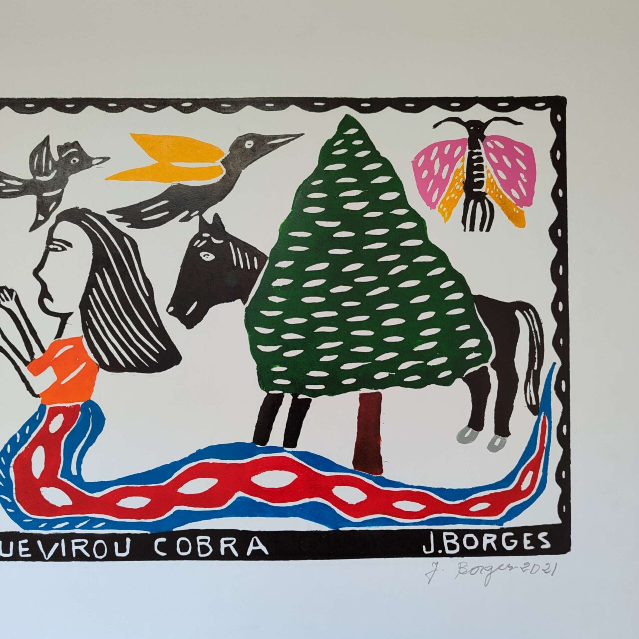 Xilogravura Mestre J Borges G - A Moça que Virou Cobra - Image 3