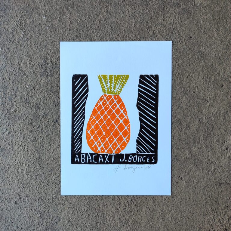 Xilogravura Mestre J Borges P - Abacaxi