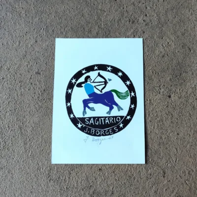Xilogravura Mestre J Borges P - Signos Sagitário