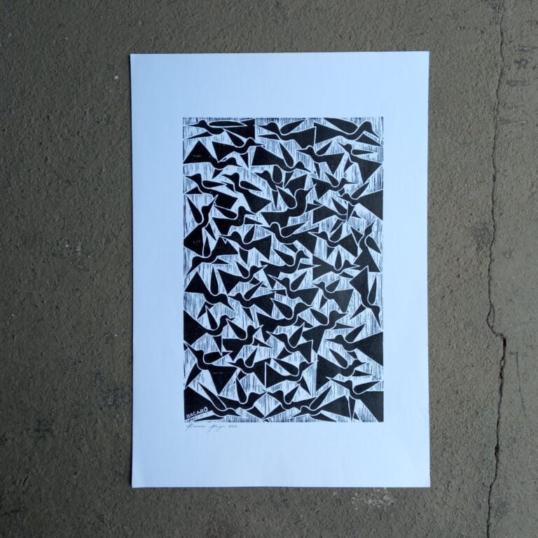 Xilogravura Bacaro Borges M - Pássaros