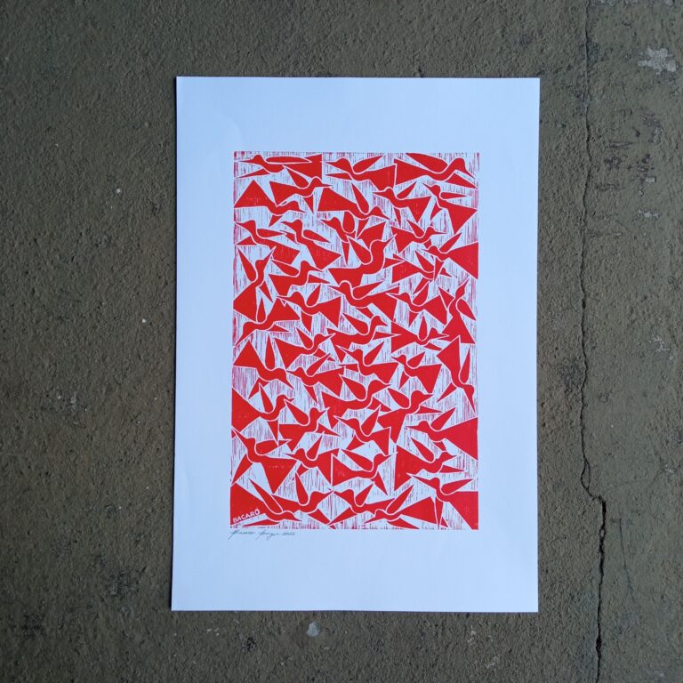 Xilogravura Bacaro Borges M - Pássaros