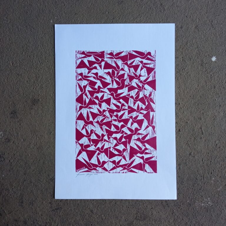 Xilogravura Bacaro Borges M - Pássaros