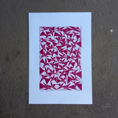 Xilogravura Bacaro Borges M - Pássaros