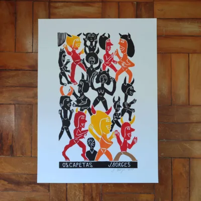 Xilogravura Mestre J Borges G - Os Capetas