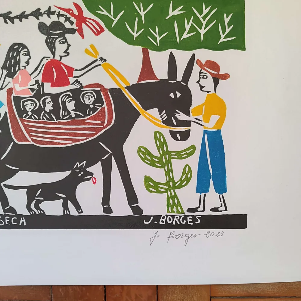 Xilogravura Mestre J Borges G - Fugindo da Seca - Imagem 3