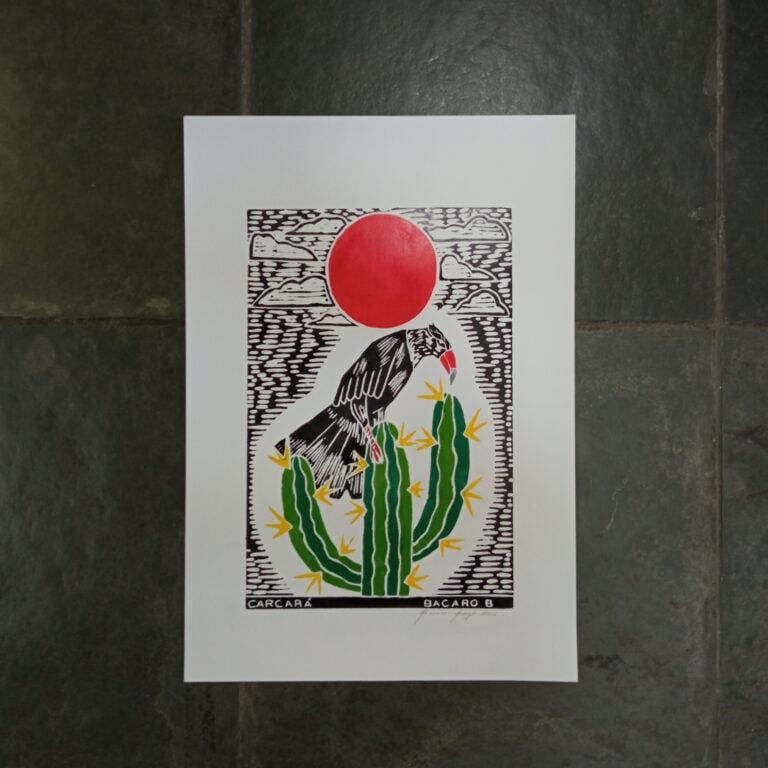 Xilogravura Bacaro Borges M - Carcará