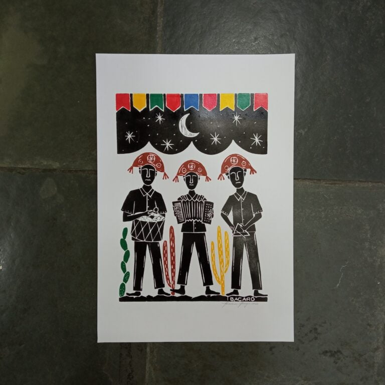 Xilogravura Bacaro Borges M - Trio Pé de Serra