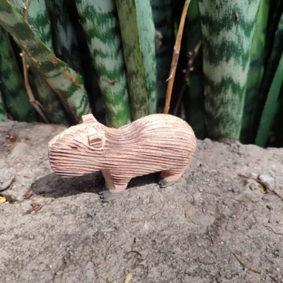 Entalhe Bichos do Pantanal - Capivara - Povo Terena
