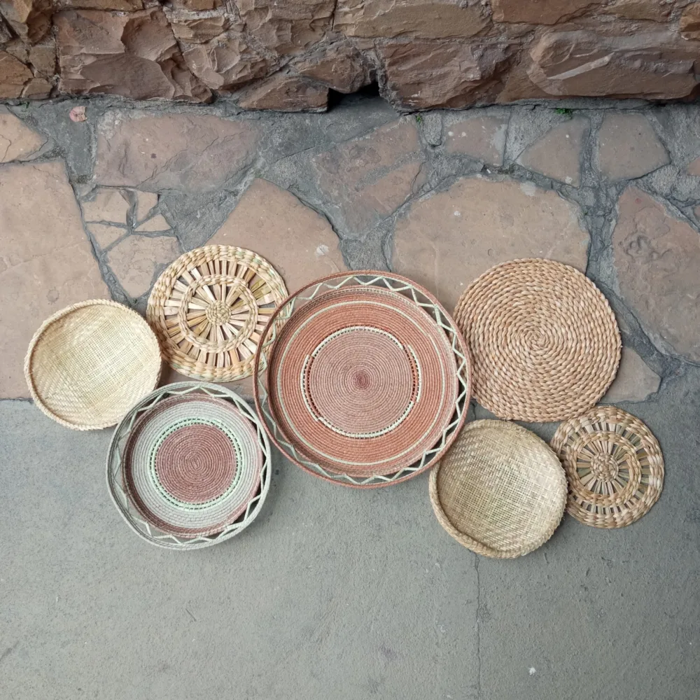 Kit Cestas Parede - Taquara, Palhas de Ouricuri e Palha de Taboa