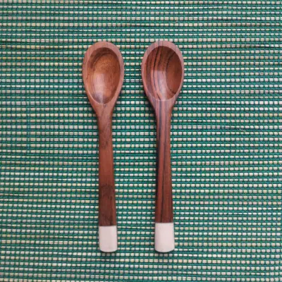 Dupla de Colher Mini Madeira e Osso