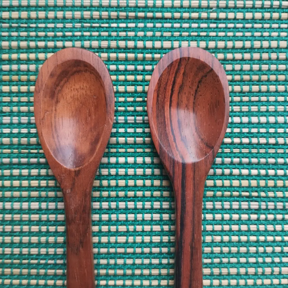 Dupla de Colher Mini Madeira e Osso - Imagem 2