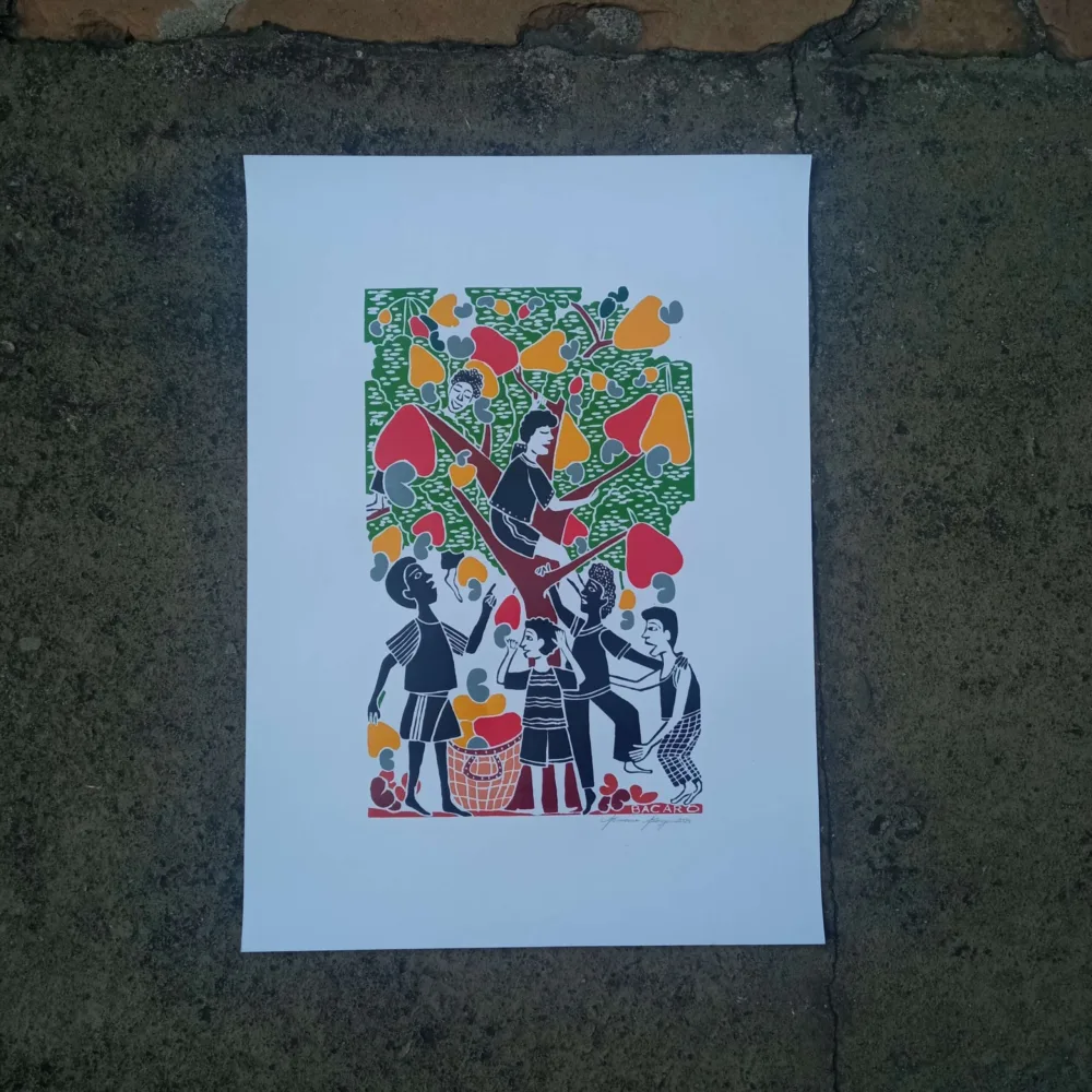 Xilogravura Bacaro Borges G - Cajueiro