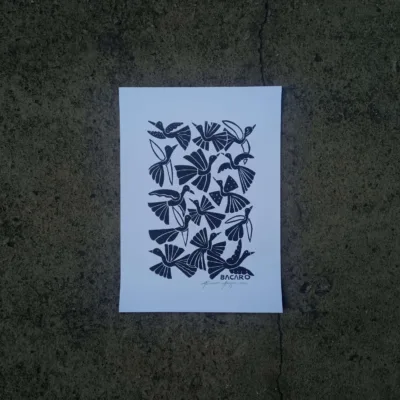 Xilogravura Bacaro Borges P - Passarinhos