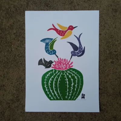 Xilogravura Edna Silva P - Coroa de Frade