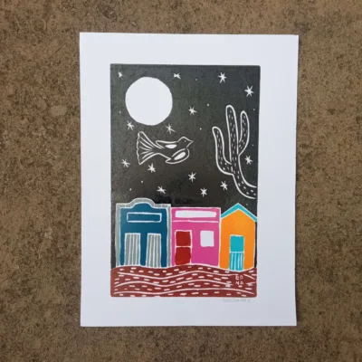 Xilogravura Edna Silva P - Casinhas