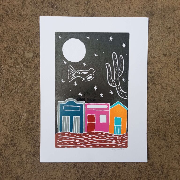 Xilogravura Edna Silva P - Casinhas