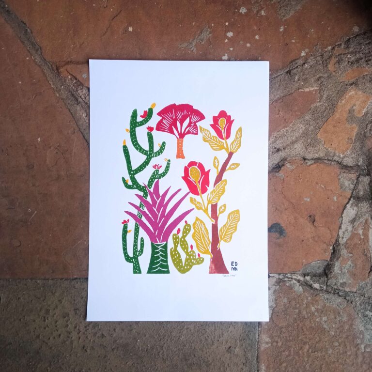 Xilogravura Edna Silva M - Primavera