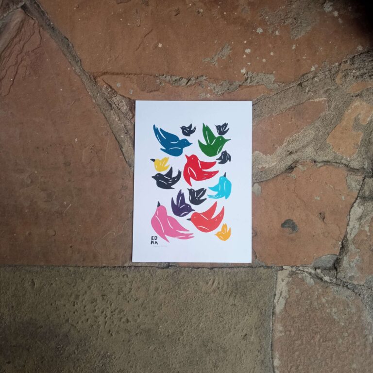 Xilogravura Edna Silva P - Passarinhos