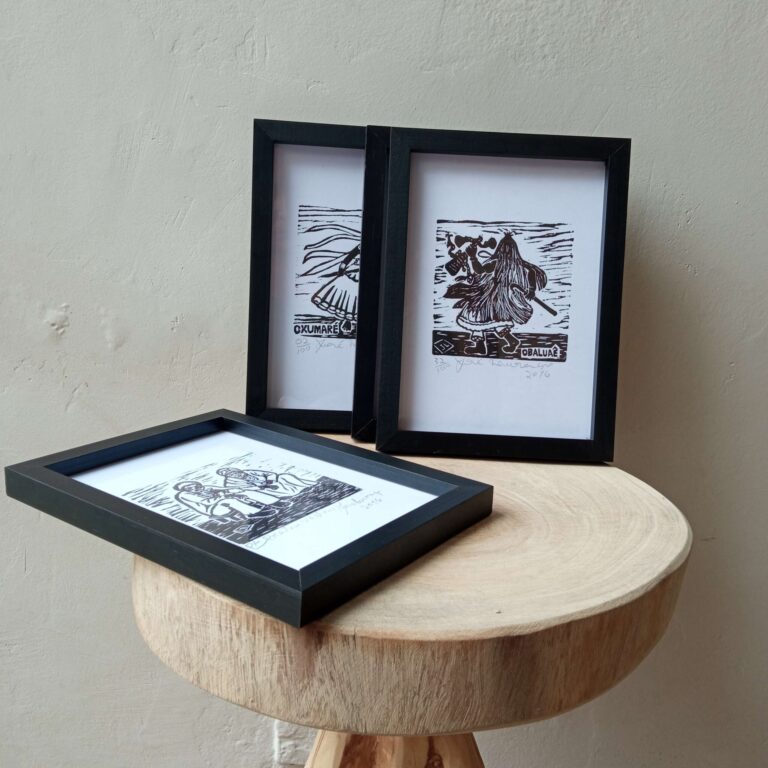 Quadro Xilogravura Orixás - Lira Nordestina