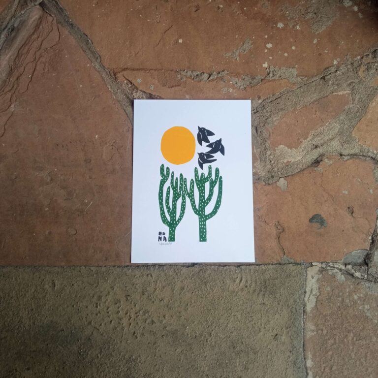 Xilogravura Edna Silva P - Sol do Sertão