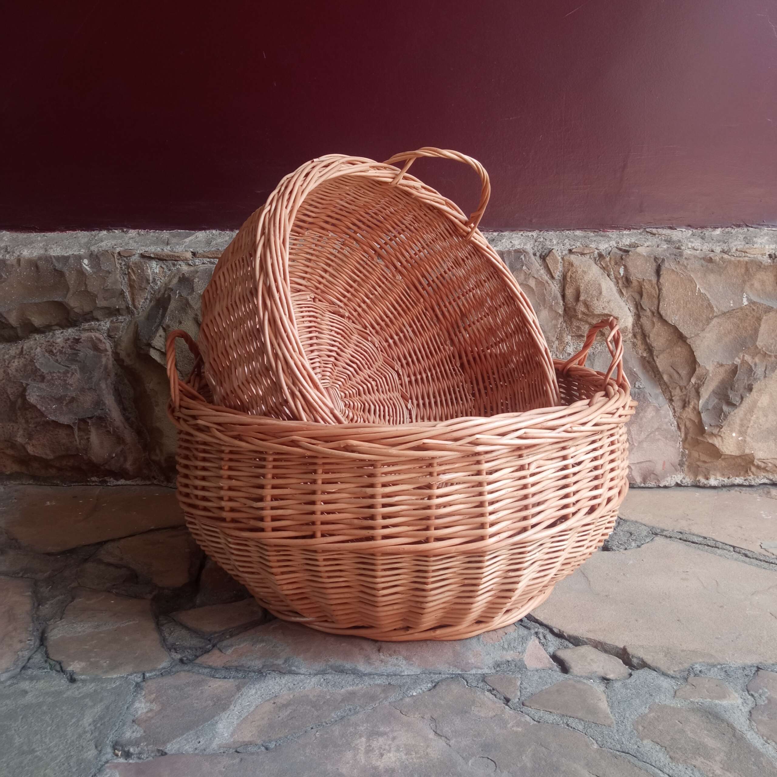 Cesta Lenha Redonda Baixa - Vime Inteiro