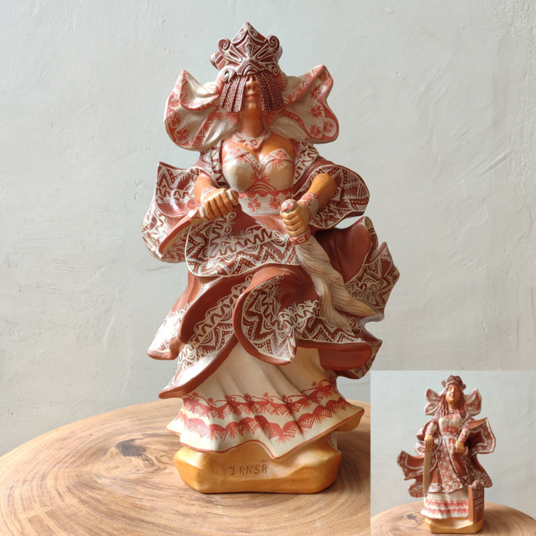 Escultura Cerâmica Sincrética M - Orixá Iansã/Santa Bárbara - Elson