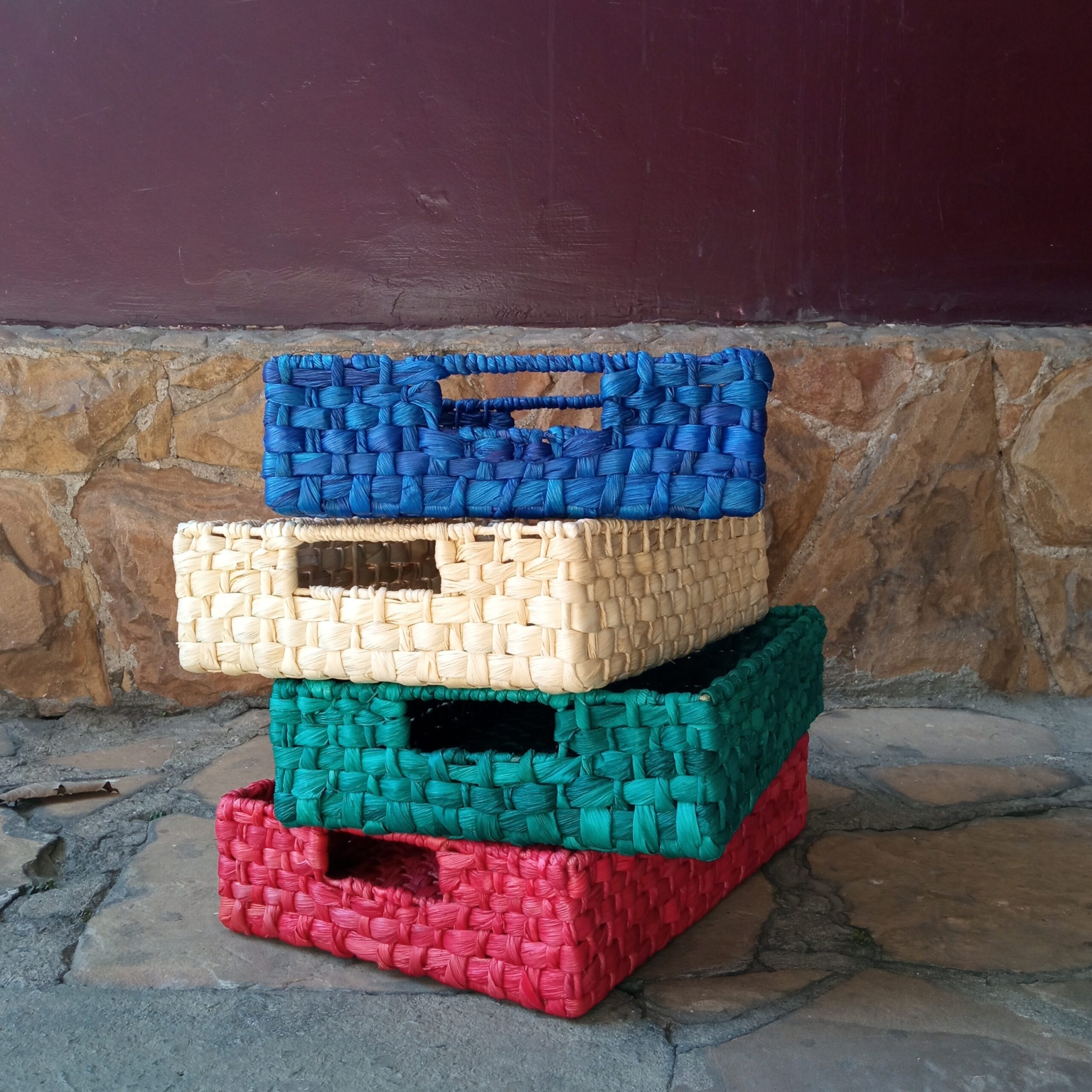 Bandeja com puxadores - Palha de Milho