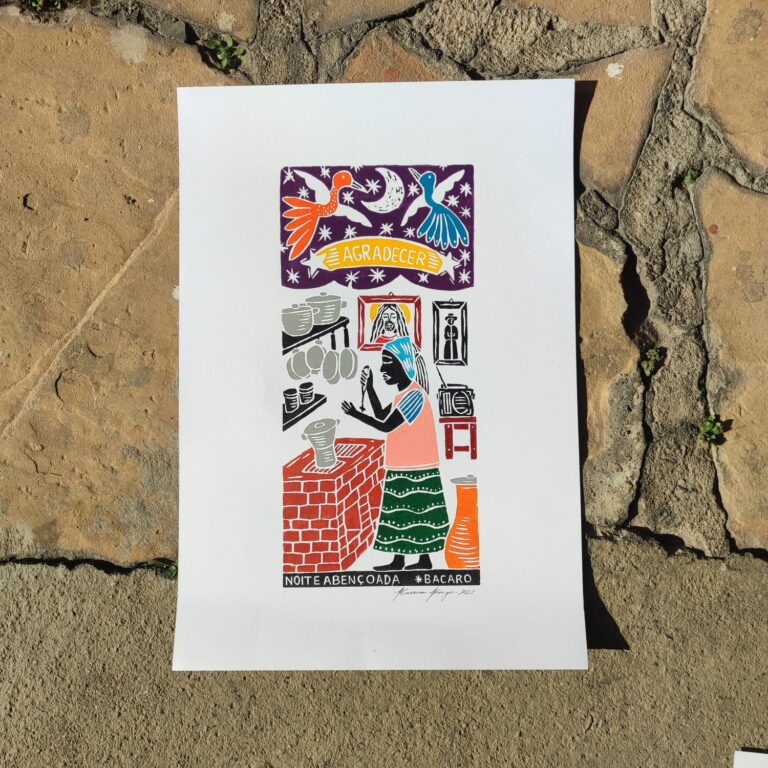 Xilogravura Bacaro Borges M - Noite Abençoada