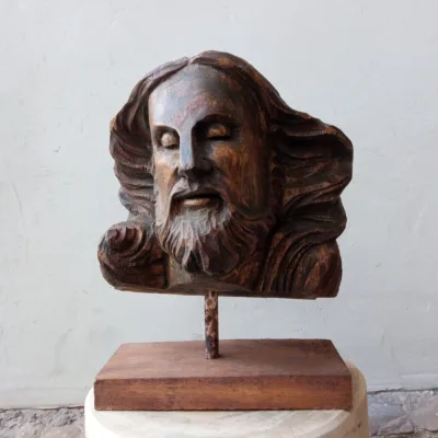 Entalhe Cabeça Jesus Cristo - Mestre Nicola