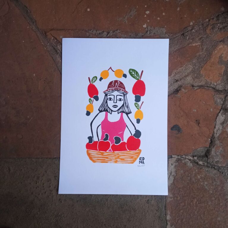 Xilogravura Edna Silva M - Vendedora de Cajus