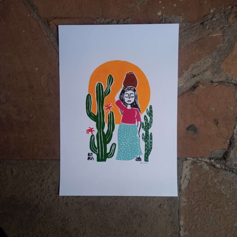 Xilogravura Edna Silva M - Sol Quente