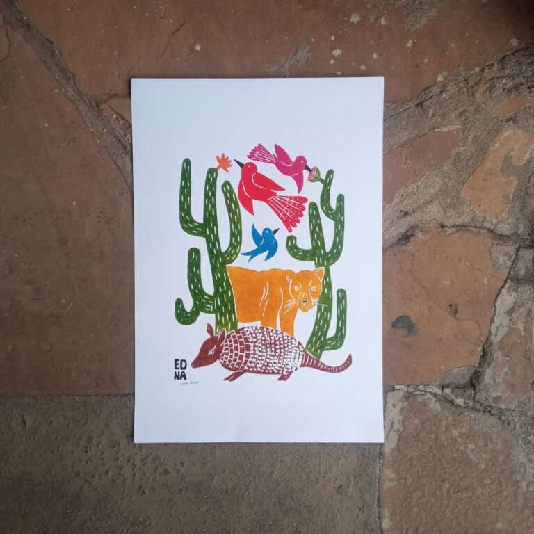 Xilogravura Edna Silva M - Caatinga