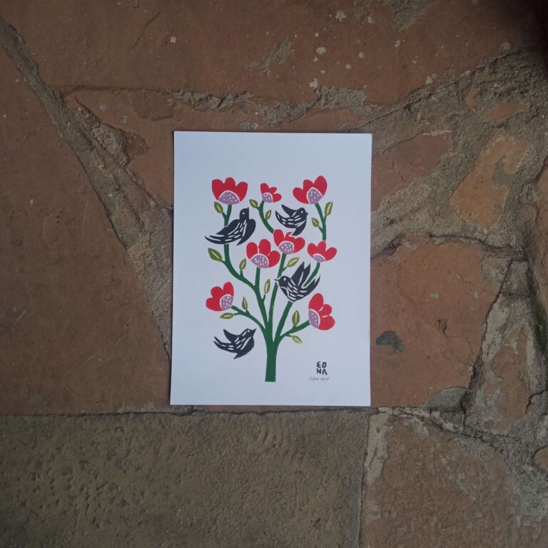 Xilogravura Edna Silva P - Flor do Sertão